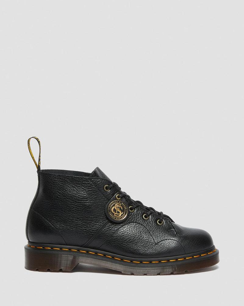 Dr Martens Church Buckingham Lær Monkey Boots Dame Svarte | Norge 554TCE
